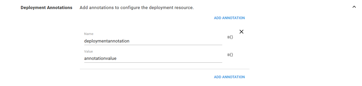 Deployment annotations defined on a Kubernetes step