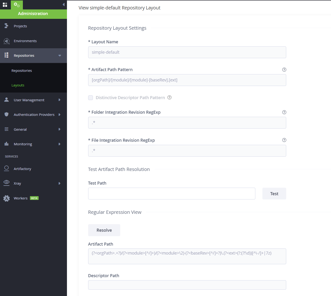 A custom repository layout in Artifactory